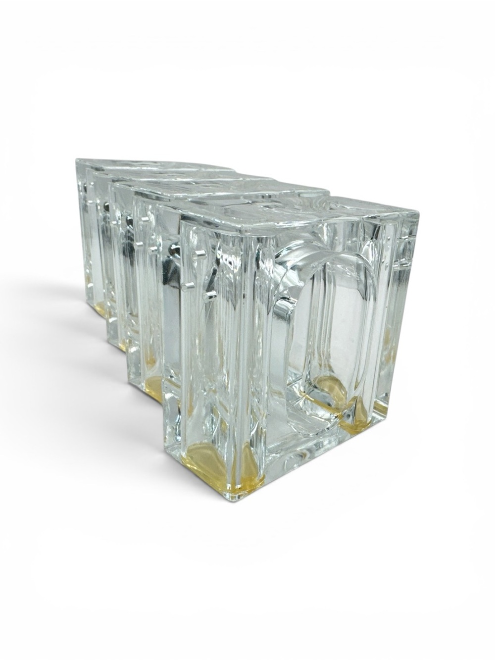 Vintage 1970s Mid Century Modern Lucite Napkin Rings by Lillian Vernon set Four - Picture 3 of 8